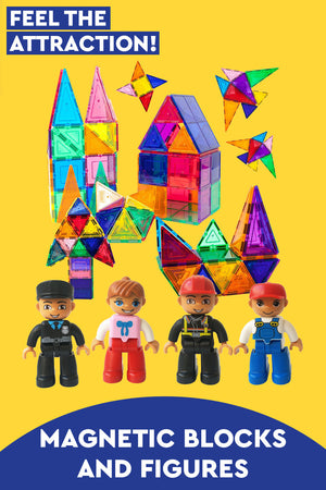 Magnetic Building Tiles Transparent Blocks Toy
