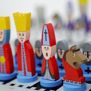 Educational Wooden Cartoon Chess Set