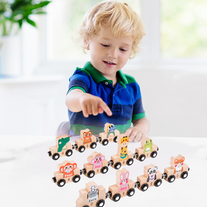Wooden Animals & Numbers Magnetic Train Set