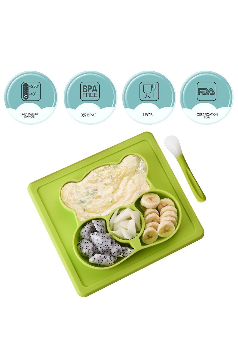 Cartoon Divided Silicone Plate - TwoElephants
